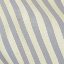 Pre Owned Off-White Blue/White Striped Satin Rose Applique Robe S