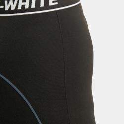 Pre Owned Off-White Black Jersey Logo Waist Detail Midi Performance Skirt S