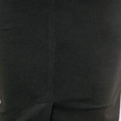 Pre Owned Off-White Black Jersey Logo Waist Detail Midi Performance Skirt S