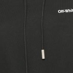 Pre Owned Off-White Black Cotton Knit Hooded Mini Dress M