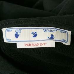 Pre Owned Off-White Black Cotton Knit Hooded Mini Dress M