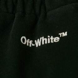 Pre Owned Off-White Black Logo Embroidered Cotton Sweatpants M