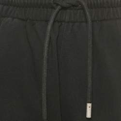 Pre Owned Off-White Black Logo Embroidered Cotton Sweatpants M