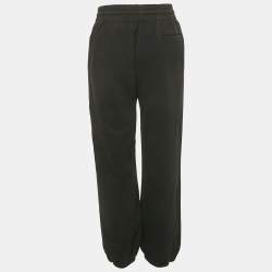 Pre Owned Off-White Black Logo Embroidered Cotton Sweatpants M