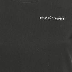 Pre Owned Off-White Black Logo Embroidered Jersey Crew Neck T-Shirt XS