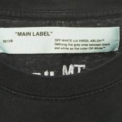 Pre Owned Off-White Black Logo Embroidered Jersey Crew Neck T-Shirt XS