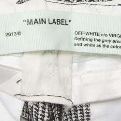 Pre Owned Off-White Black /White Prince Of Whales Wool Trousers S