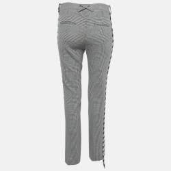 Pre Owned Off-White Black /White Prince Of Whales Wool Trousers S