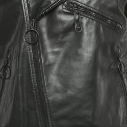 Pre Owned Off-White Black Arrow Painted Leather Jacket L