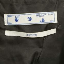 Pre Owned Off-White Black Arrow Painted Leather Jacket L