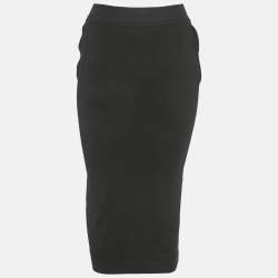 Pre Owned Off-White Black Jersey Logo Waist Band Skirt S 