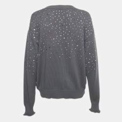 مملوكة مسبقًا سترة أوف وايت رمادي مضلع مرصعة مقاس صغير - سمول