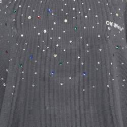 مملوكة مسبقًا سترة أوف وايت رمادي مضلع مرصعة مقاس صغير - سمول