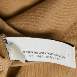 مملوكة مسبقًا Off-White Brown Logo Embroidered Cotton T-Shirt S 