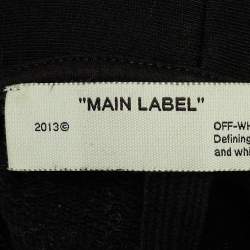 Pre Owned Off-White Black Cabin Baggage Tape Print Cotton Hoodie S