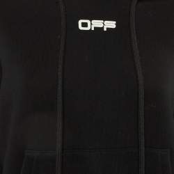 Pre Owned Off-White Black Cabin Baggage Tape Print Cotton Hoodie S