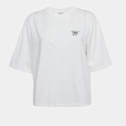Pre Owned Off-White White Bow Print Jersey Crewneck T-Shirt XL