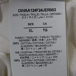 Pre Owned Off-White White Bow Print Jersey Crewneck T-Shirt XL