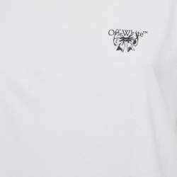 Pre Owned Off-White White Bow Print Jersey Crewneck T-Shirt XL