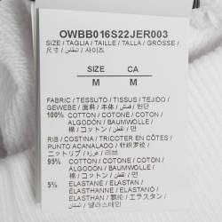 Pre Owned Off-White White Rhinestone Detail Cotton Hoodie M