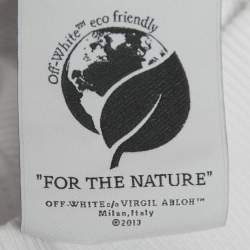 Pre Owned Off-White White Rhinestone Detail Cotton Hoodie M