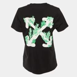 مملوكة مسبقًا Off-White Black Arrow Print Cotton Crew Neck T-Shirt M