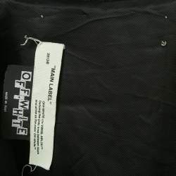 مملوكة مسبقًا جاكيت بومبر ساتان مطرز بالوردة والسهم أوف وايت أسود مقاس صغير (سمول)