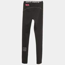 Pre Owned Off-White Black Technical Jersey Active Leggings M