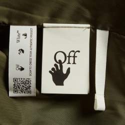 Pre Owned معطف أوف وايت أخضر صناعي بياقة مزدوجة مقاس صغير (سمول)