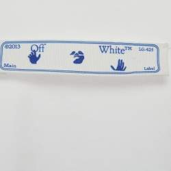 مملو كة مسبقًا Off-White White Cotton Asymmetric Pleated Long-Sleeved Shirt Dress S