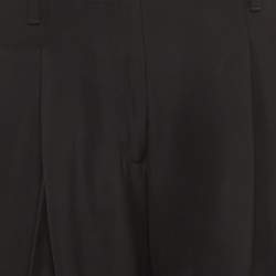 مملوكة مسبقًا بنطلون واسع الساق قماش كريب أوف وايت أبيض وأسود مقاس متوسط (ميديوم)