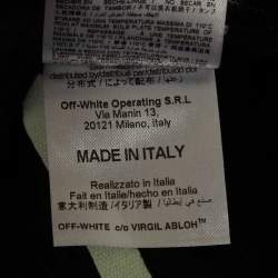 مملوكة مسبقًا بنطلون واسع الساق قماش كريب أوف وايت أبيض وأسود مقاس متوسط (ميديوم)