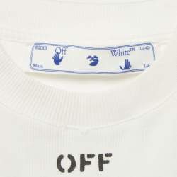 Pre Owned Off-White White Logo Rib Knit Crop Top S