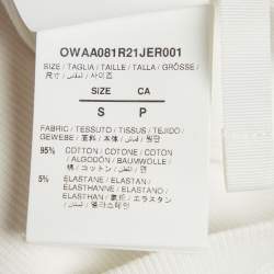 Pre Owned Off-White White Logo Rib Knit Crop Top S