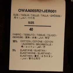 Pre Owned Off-White Black Logo Print Rib Knit T-Shirt S