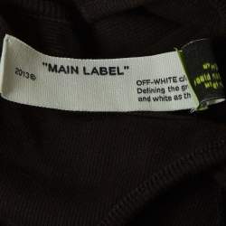 Pre Owned Off-White Black Logo Print Rib Knit Racer Back Tank Top S