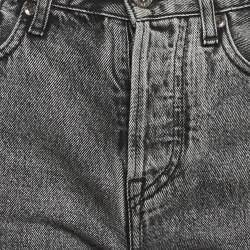 Pre Owned Off-White Grey Denim Raw Edge Skinny Jeans S/Waist 26"