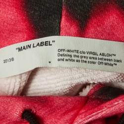 Pre Owned Off-White Pink/Black Logo Print Jersey Hoodie XS