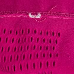 Pre Owned Off-White Active Pink Logo Print Jersey Crop Top XS