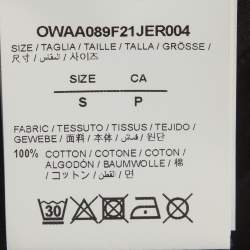 Pre Owned Off-White Black Underlined Logo Print Jersey Crew Neck T-Shirt S