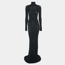 Pre Owned Off-White Blue Stretch Crepe Bodycon Dress M