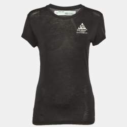 Pre Owned قميص أوف وايت تريكو مطبع بالزهور سهم أسود ملائم مقاس صغير - سمول