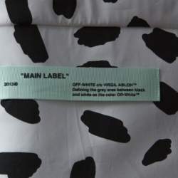 Off-White Monochrome Pois Print Oversize Off The Shoulder Crop Top M