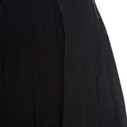 Pre Owned Off-White Black Pleated Crepe Asymmetric Skirt M