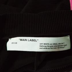 Pre Owned Off-White Black Ribbed Stretch Nylon Logo Band Detail Jumpsuit XS