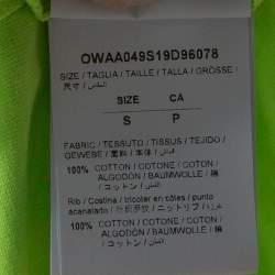 Pre Owned Off-White Fluorescent Yellow Printed Cotton T-Shirt S