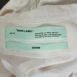 Pre Owned Off-White Cream Denim Cropped Jacket M 