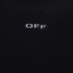Pre Owned Off-White Black Knit Frayed Sleeve Detail High Neck Jumper XS