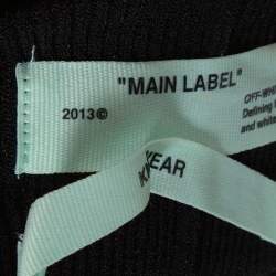 Pre Owned Off-White Black Knit Frayed Sleeve Detail High Neck Jumper XS