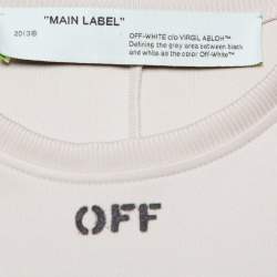 Off-White Beige Neoprene Asymmetric Draped Detail Midi Dress M